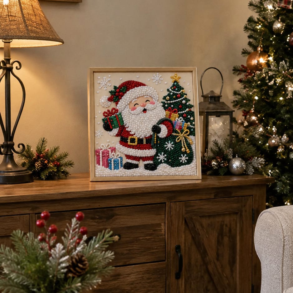 Customer photo review of Relaxing & Beginner-Friendly - DIY Christmas Pearl Diamond Painting Art Kit
