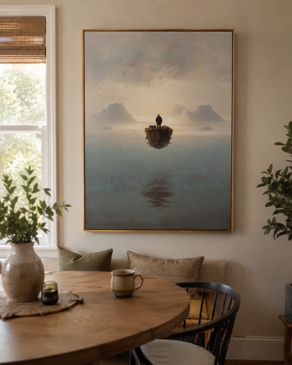 Customer photo review of Silent Voyage-Misty Boat Painting