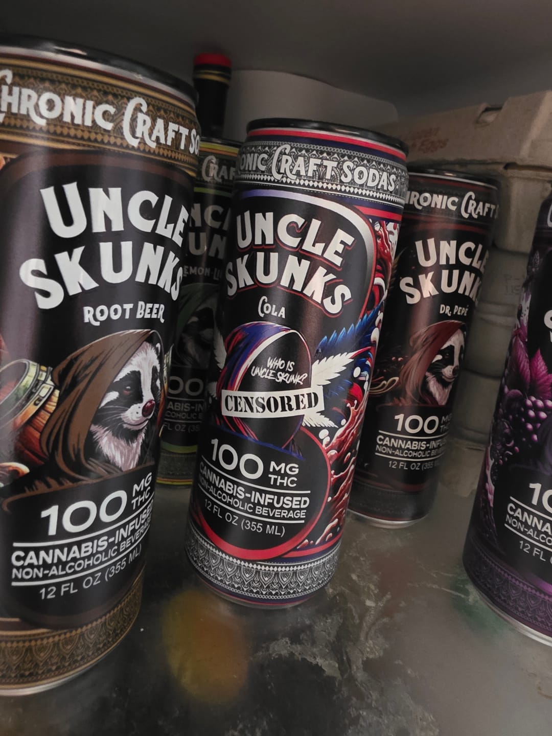 Customer photo review of 8-Flavor Variety Pack | 100 mg | 12oz Chronic Craft Sodas