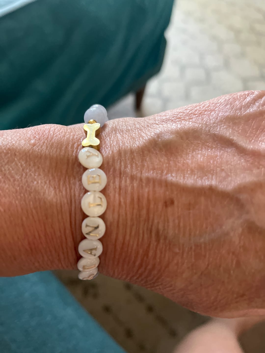 Customer photo review of Custom Pet Name Crystal Bracelet