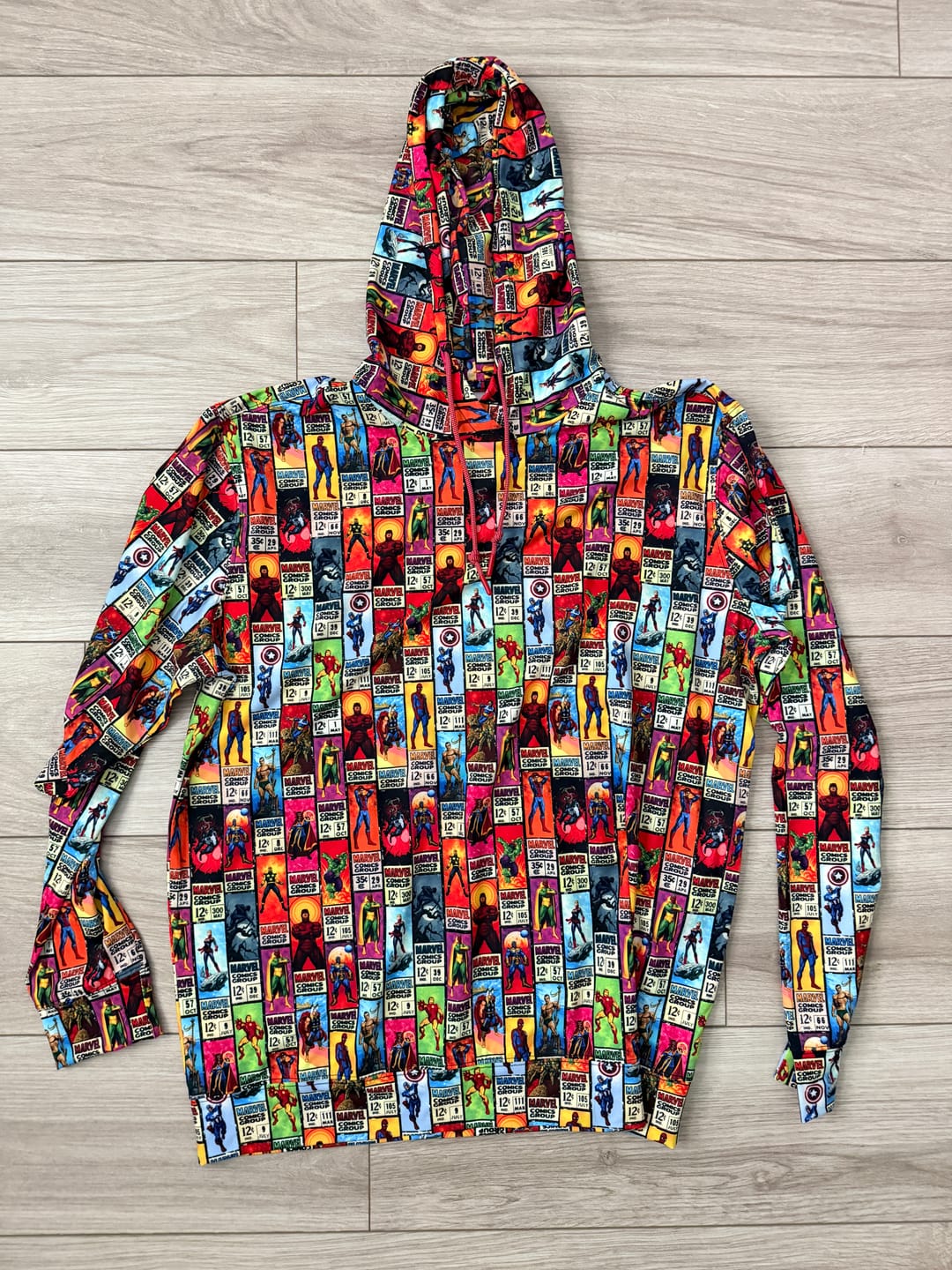 Customer photo review of Marvel "Corner Box Brigade" – Performance Hoodie