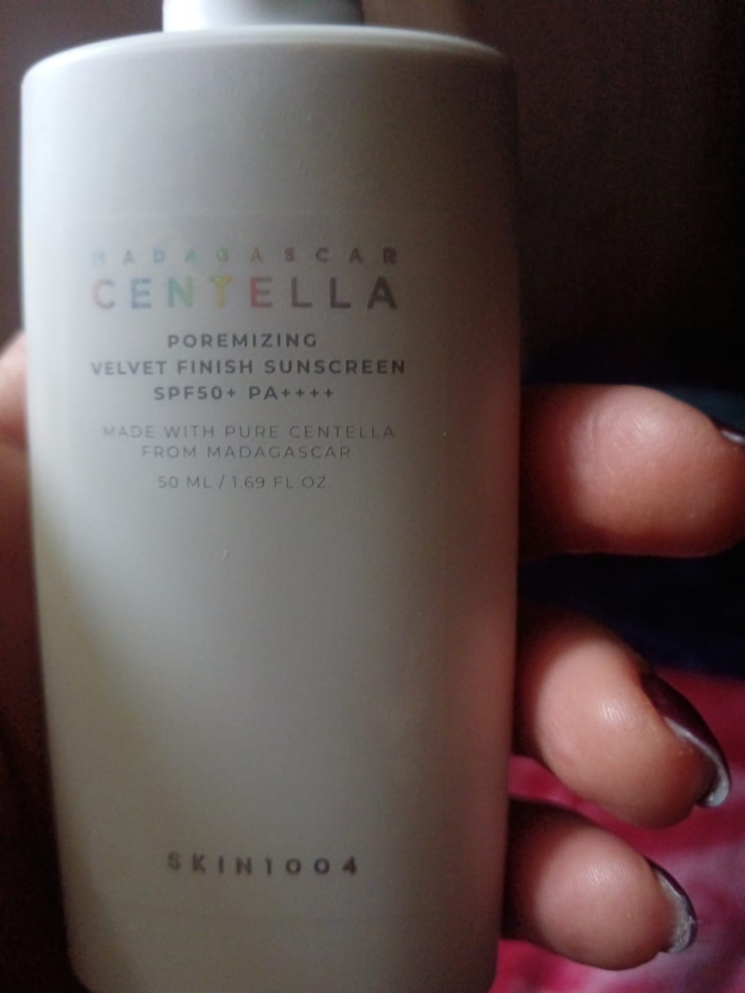 Customer photo review of Madagascar Centella Poremizing Velvet Finish Sunscreen