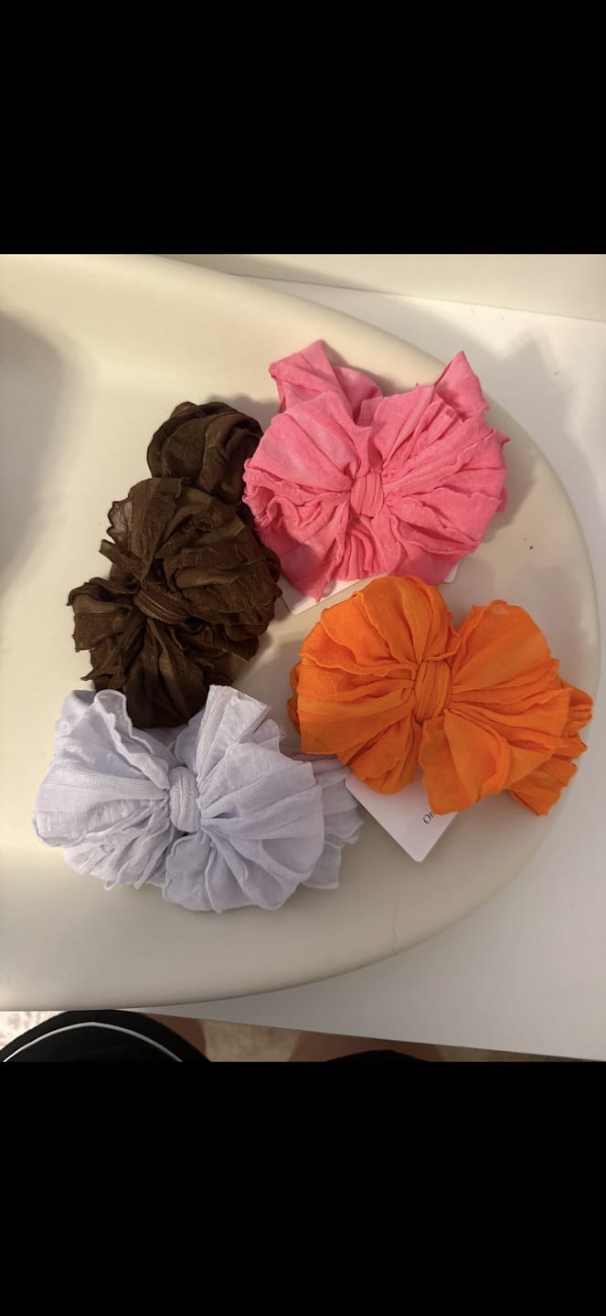Customer photo review of Ruffled Headband | Brown