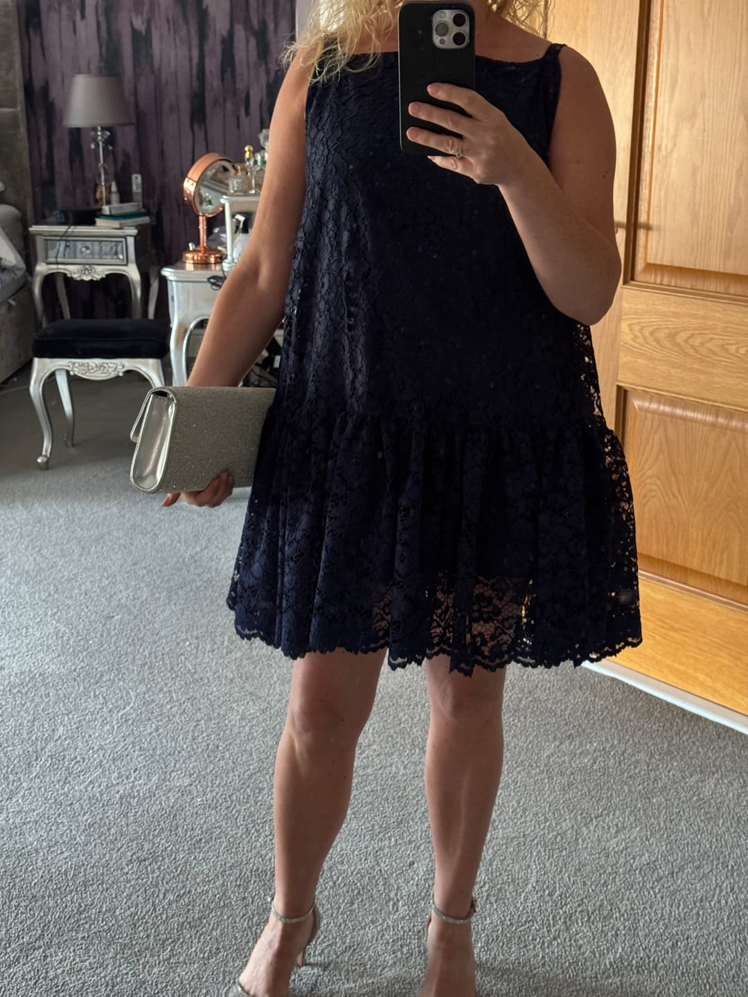 Customer photo review of Floral Corded Lace Fabric