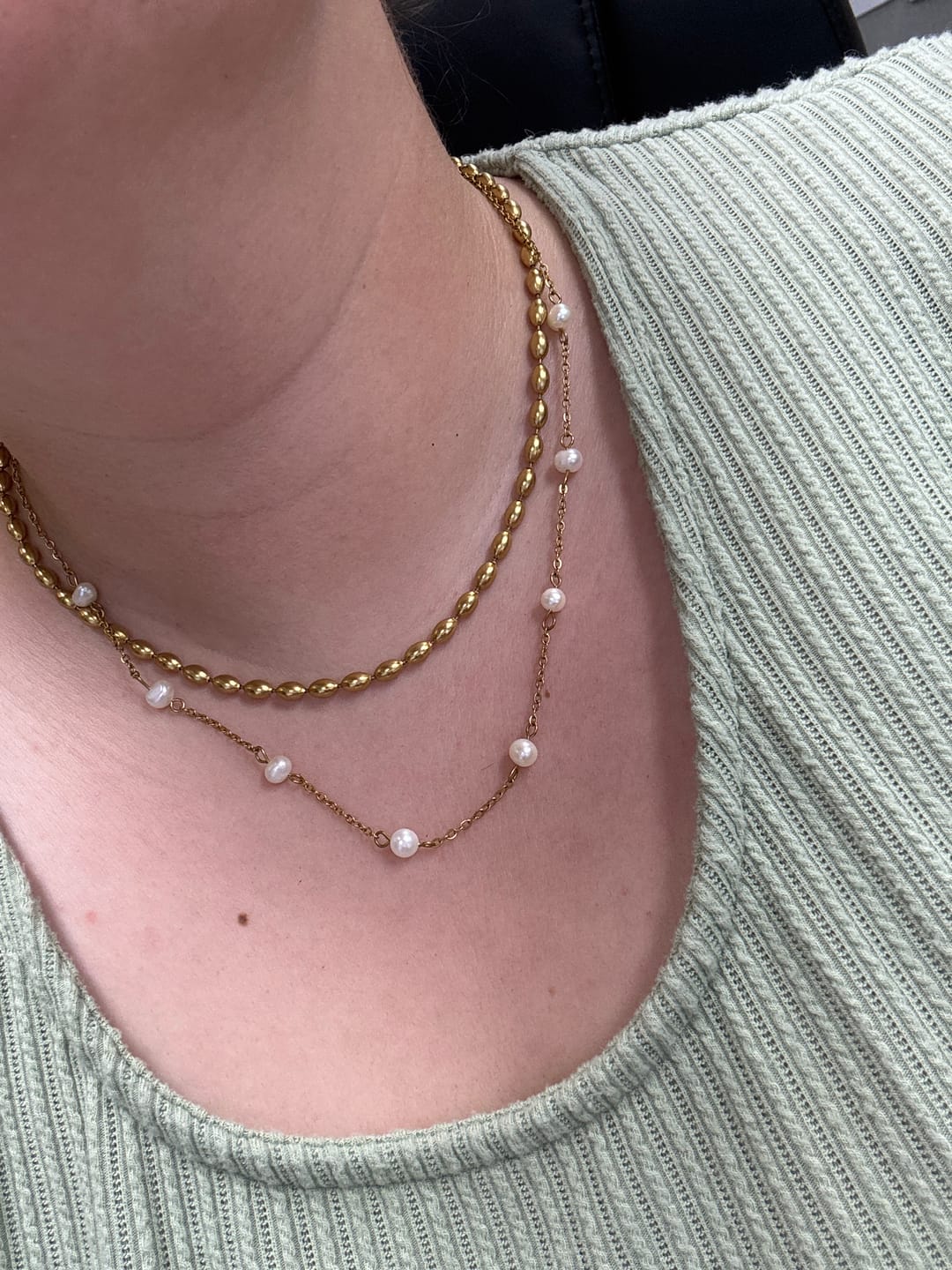 Customer photo review of Laney Pearl Necklace (Bundle)