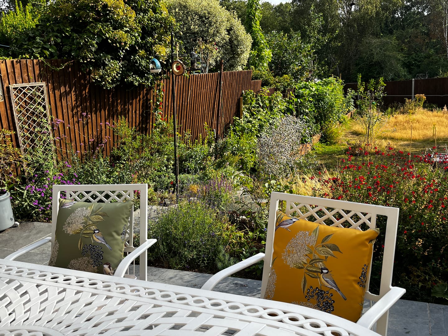 Customer photo review of Outdoor Garden Waterproof Cushion - Bird on Elderflower