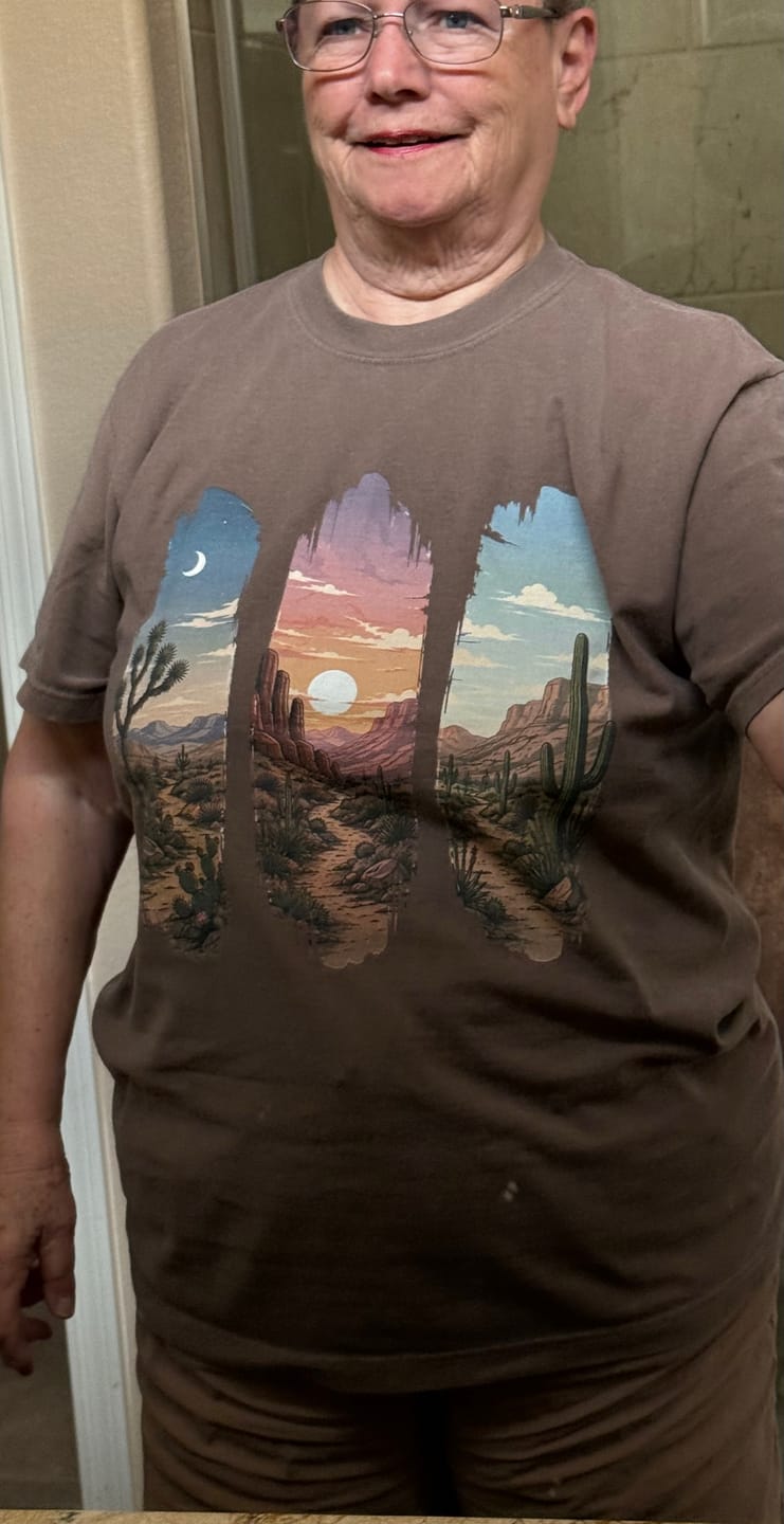 Customer photo review of Desert Brushstrokes Premium Tee