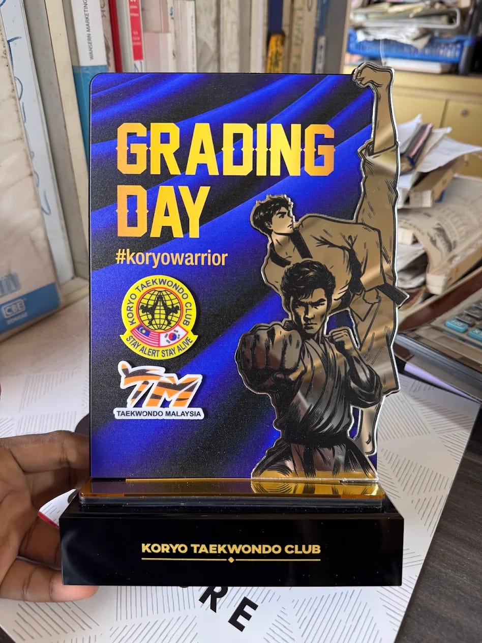 Customer photo review of Acrylic Trophy With Your Own Design
