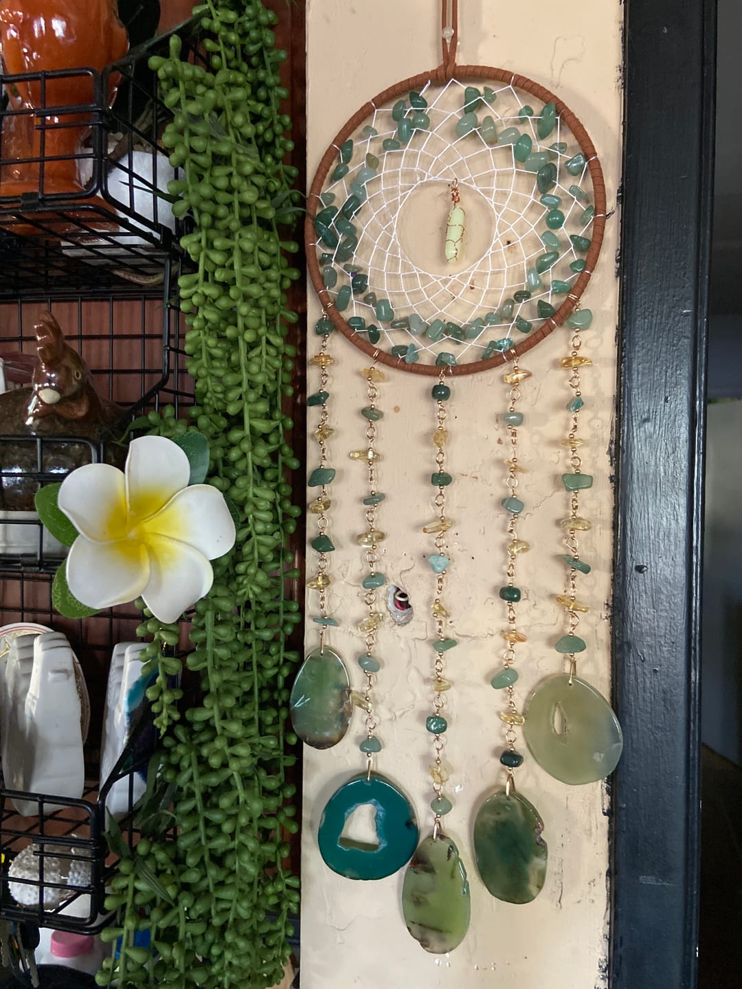 Customer photo review of Green Agate Gemstone Dream Catcher