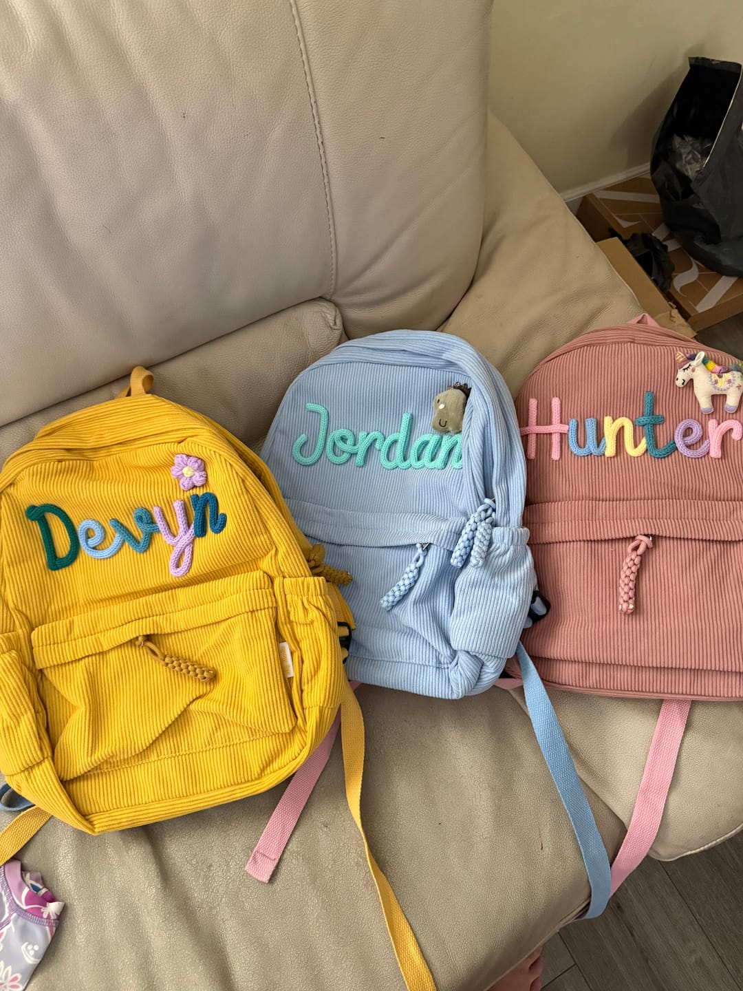 Customer photo review of K&C - Personalized Knitted Backpack