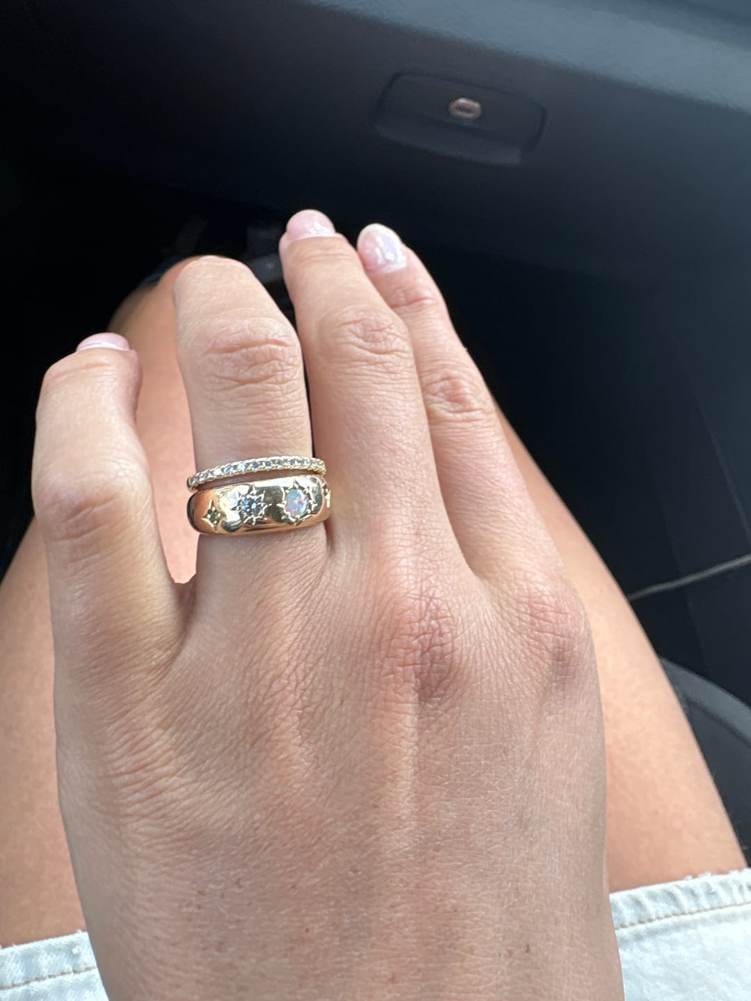 Customer photo review of Sapphire Band Stacker Ring