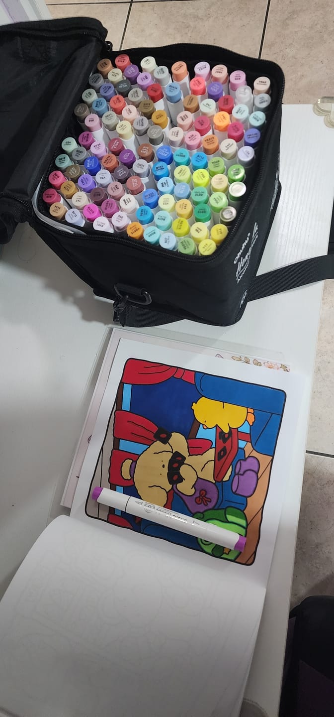 Customer photo review of Ohuhu Honolulu 104 Colors Dual Tips Alcohol Art Markers (New Color Codes)