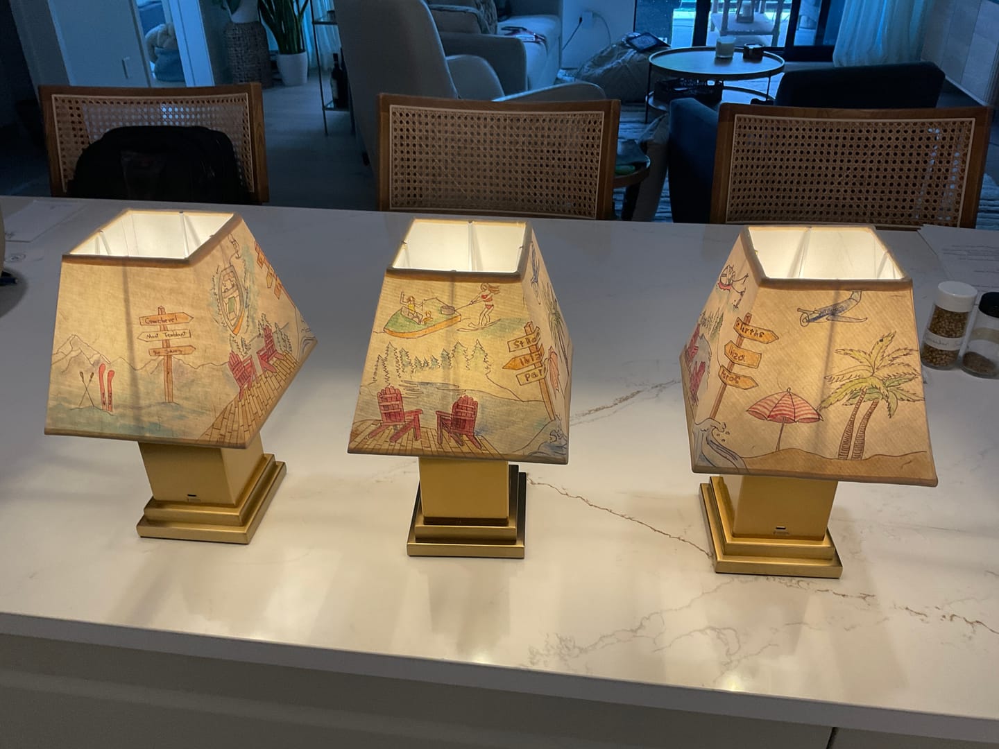 Customer photo review of Pamu Fabric Table Lamp