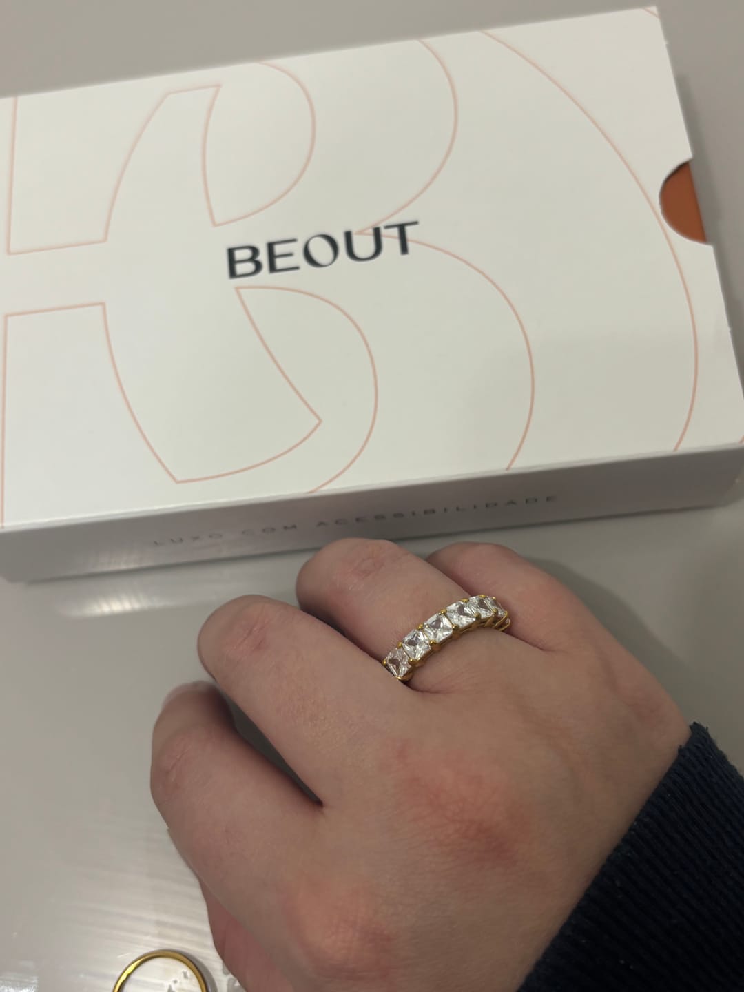 Customer photo review of Anel Queen Banhado em Ouro 18k