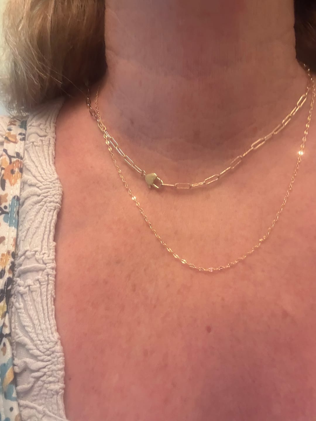 Customer photo review of Raegan 18k White Gold Plated Stacking Necklace Chain
