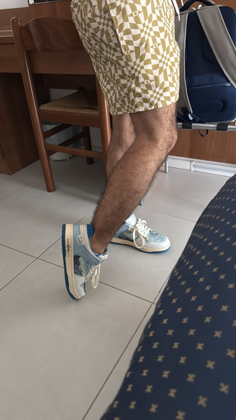 Customer photo review of Van Gogh Starry Night inspired sneakers