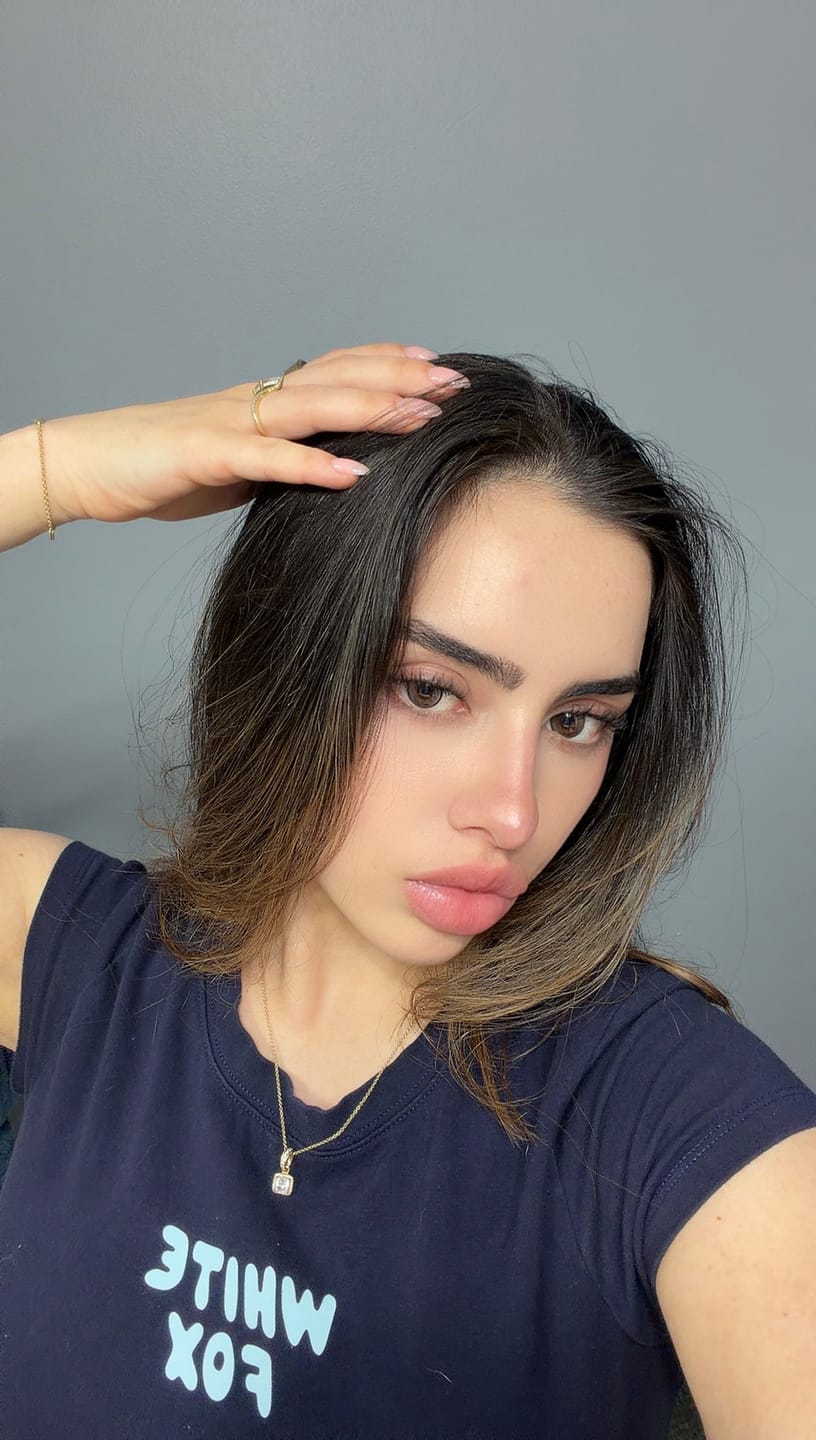 Customer photo review of OLENS 1-Month Glowy Tear Brown (2 Pack)