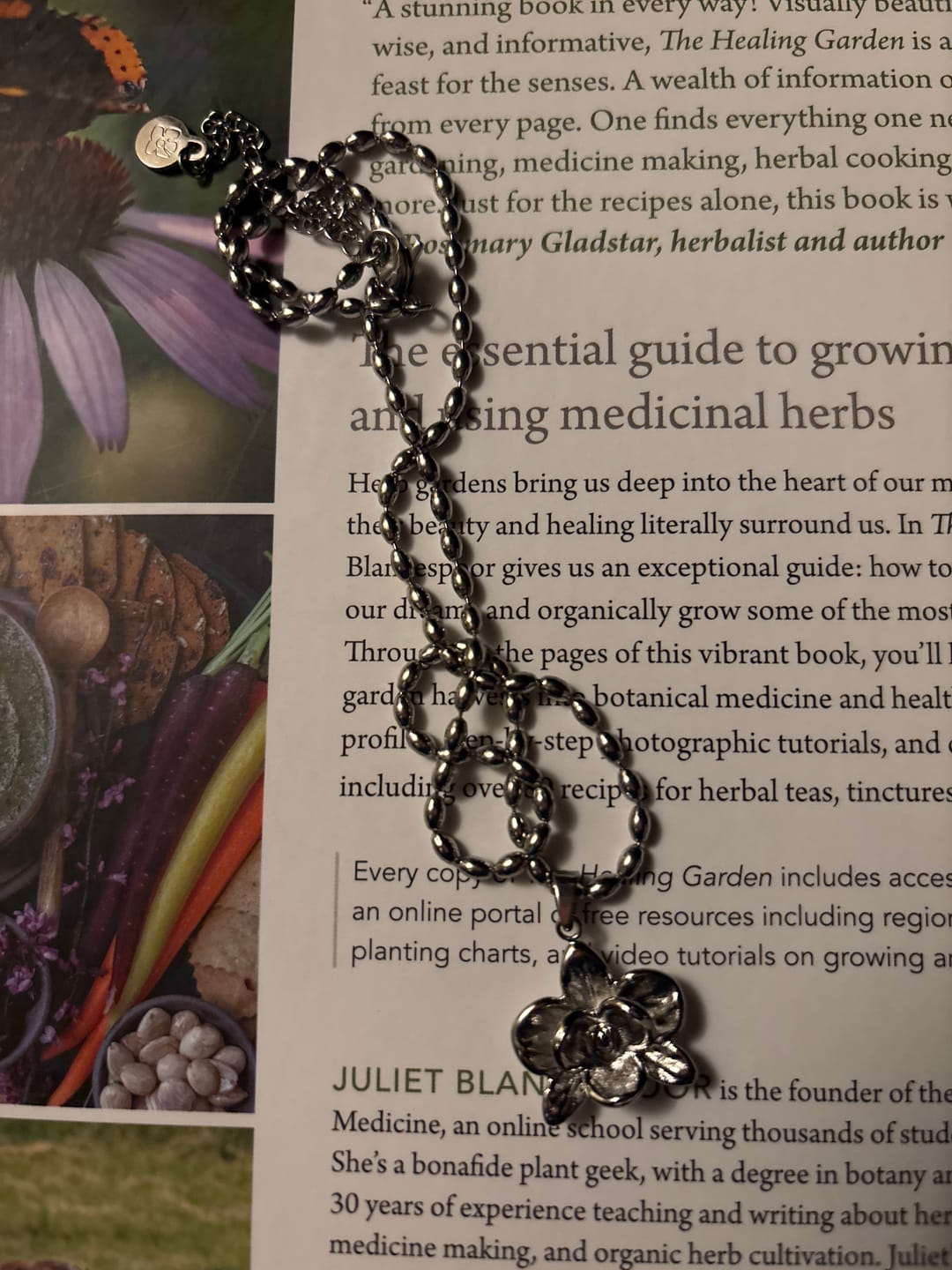 Customer photo review of Orchid Flower Necklace