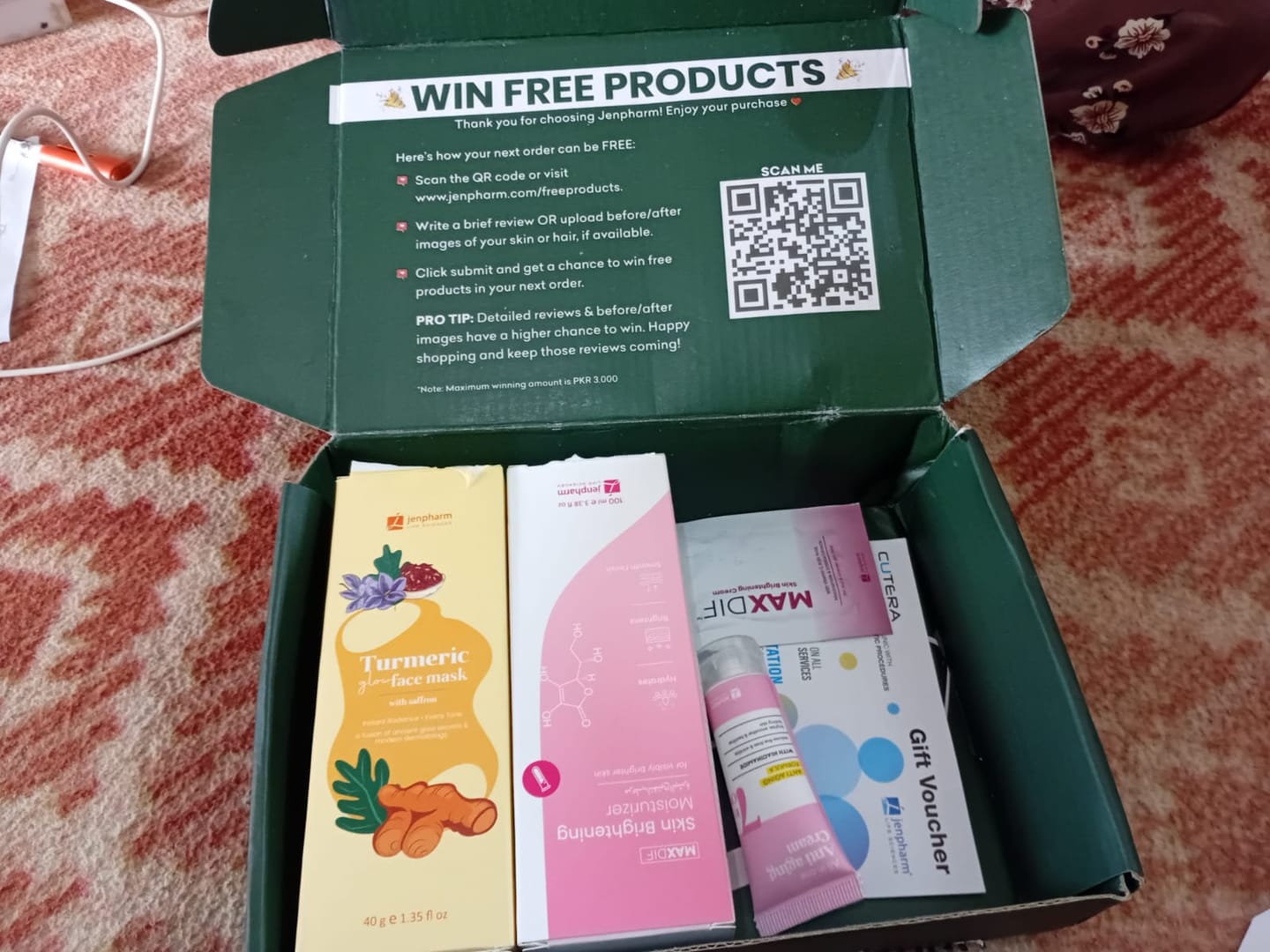 Customer photo review of Turmeric Glow Face Mask