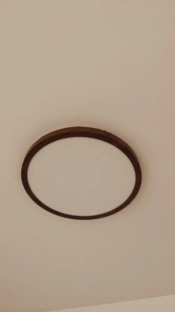 Customer photo review of Ceiling Light, Walnut Wood Grain, Ultra-Slim LED, 3000K Warm
