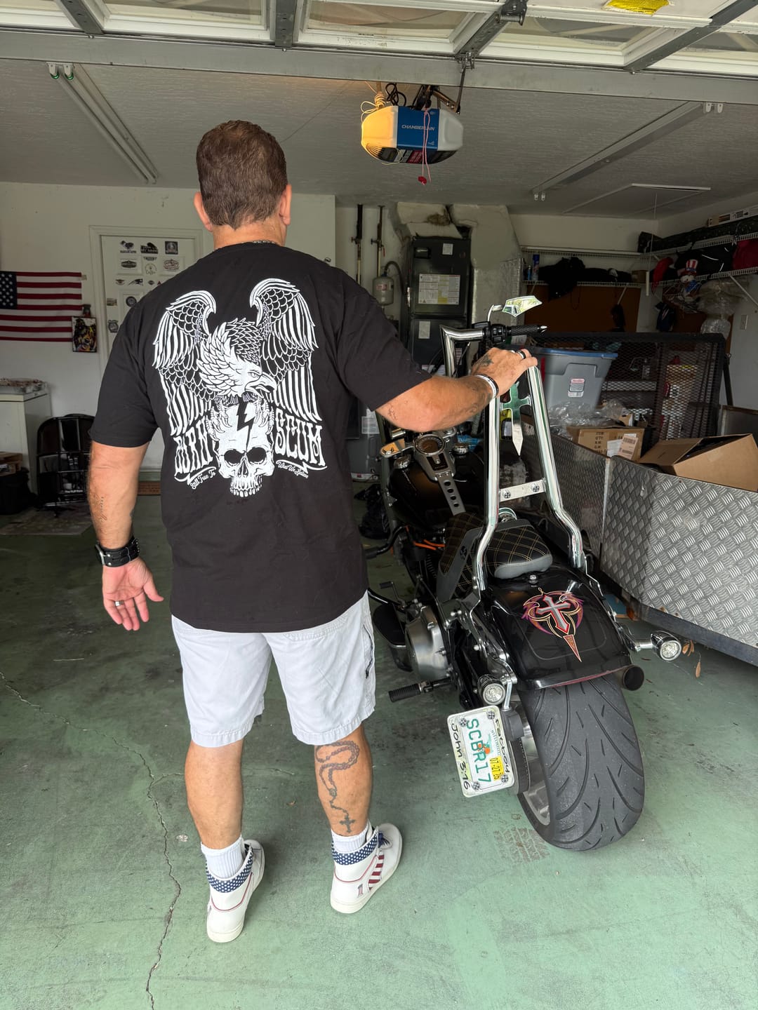 Customer photo review of NEVER BACK DOWN T-SHIRT
