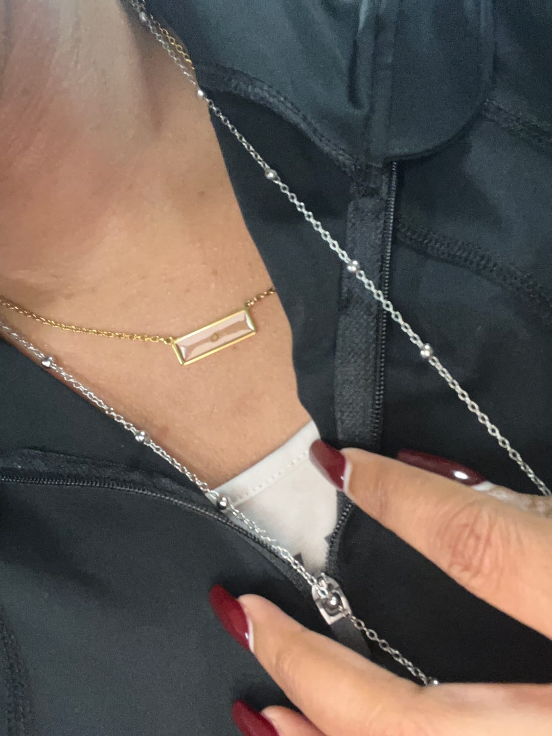 Customer photo review of Mustard Seed Bar - Necklace