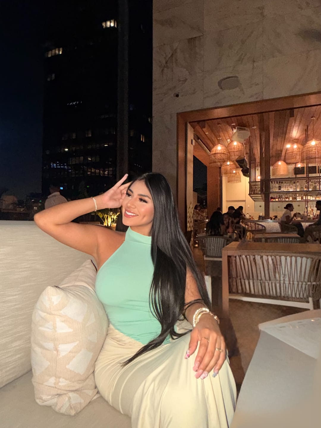 Customer photo review of Hourglass Illusion Halter Dress