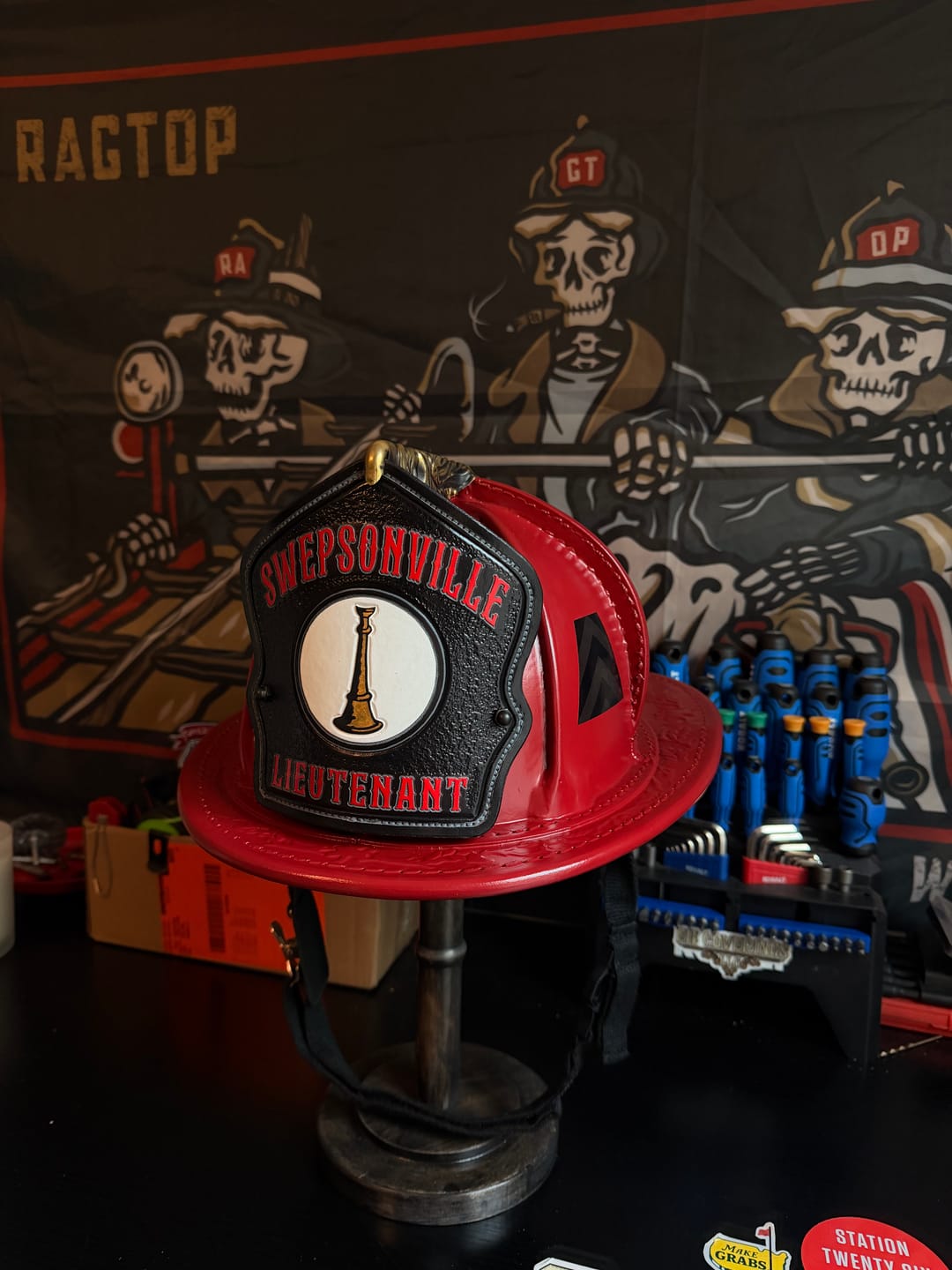 Customer photo review of Legacy Leather Firefighter Helmet Shield
