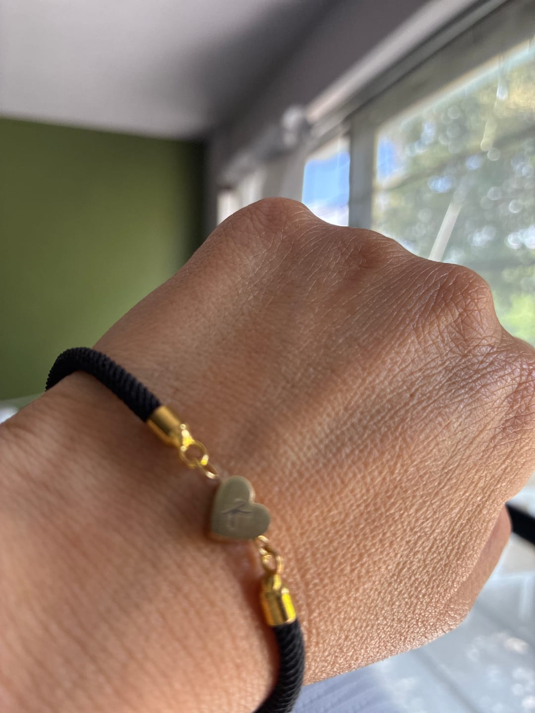 Customer photo review of Pulsera Corazón Nylon Personalizado