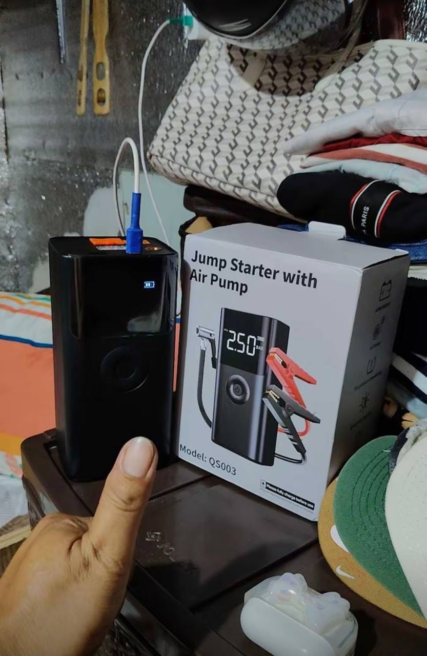 Customer photo review of 4-in-1 Car Emergency Lifesaver (Jump Starter + Tire Inflator + Powerbank + LED Light)