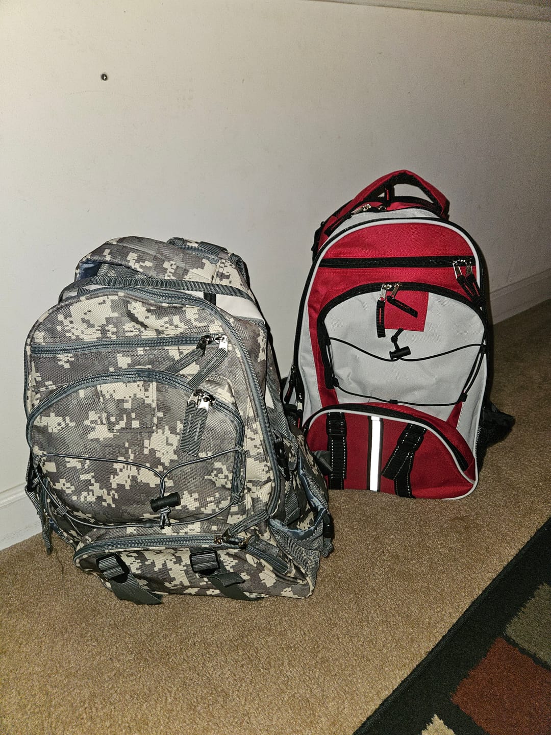 Customer photo review of Red 64 Piece Survival Backpack