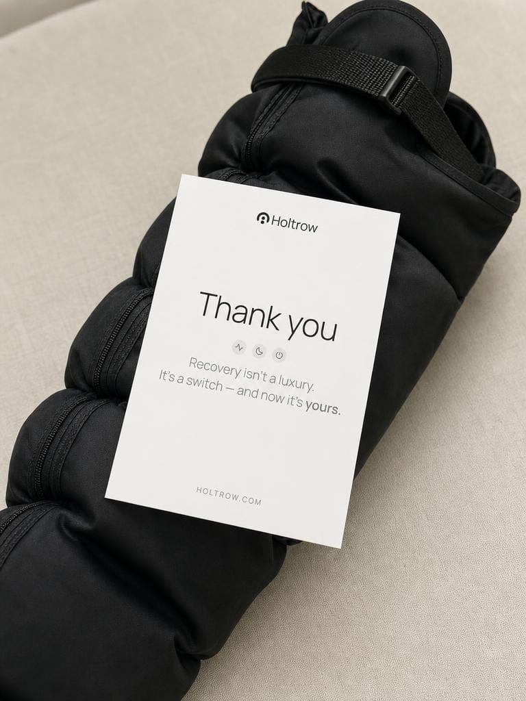 Customer photo review of Holtrow Flow 2 — Cordless Compression Boots