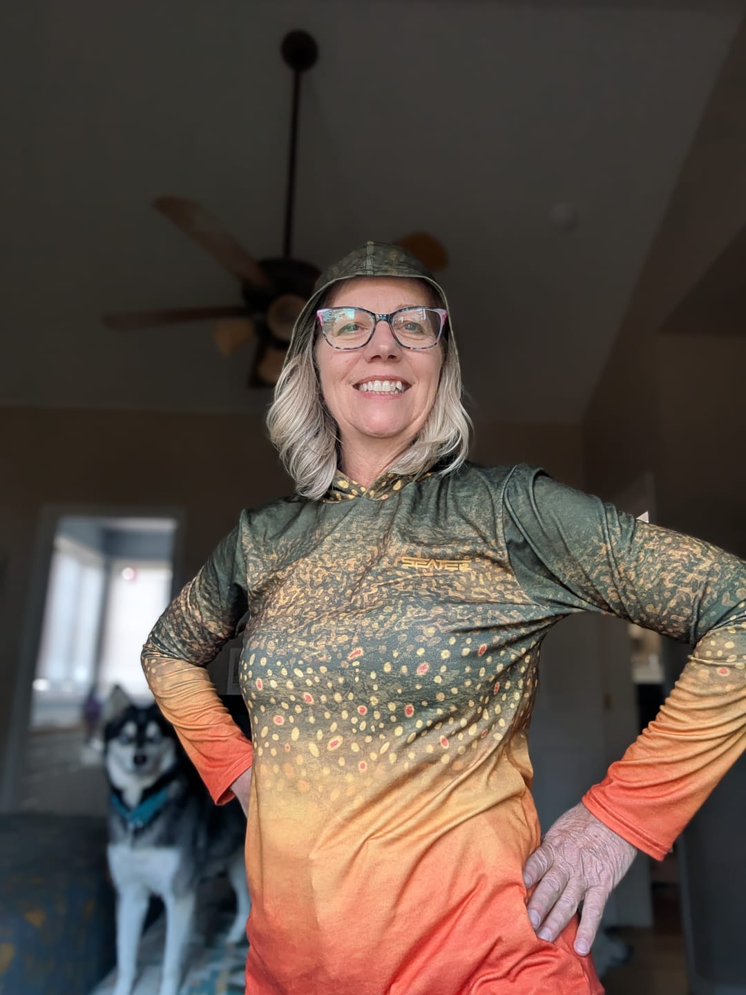Customer photo review of Brook Trout Sport Tec Hooded Long Sleeve – Women's