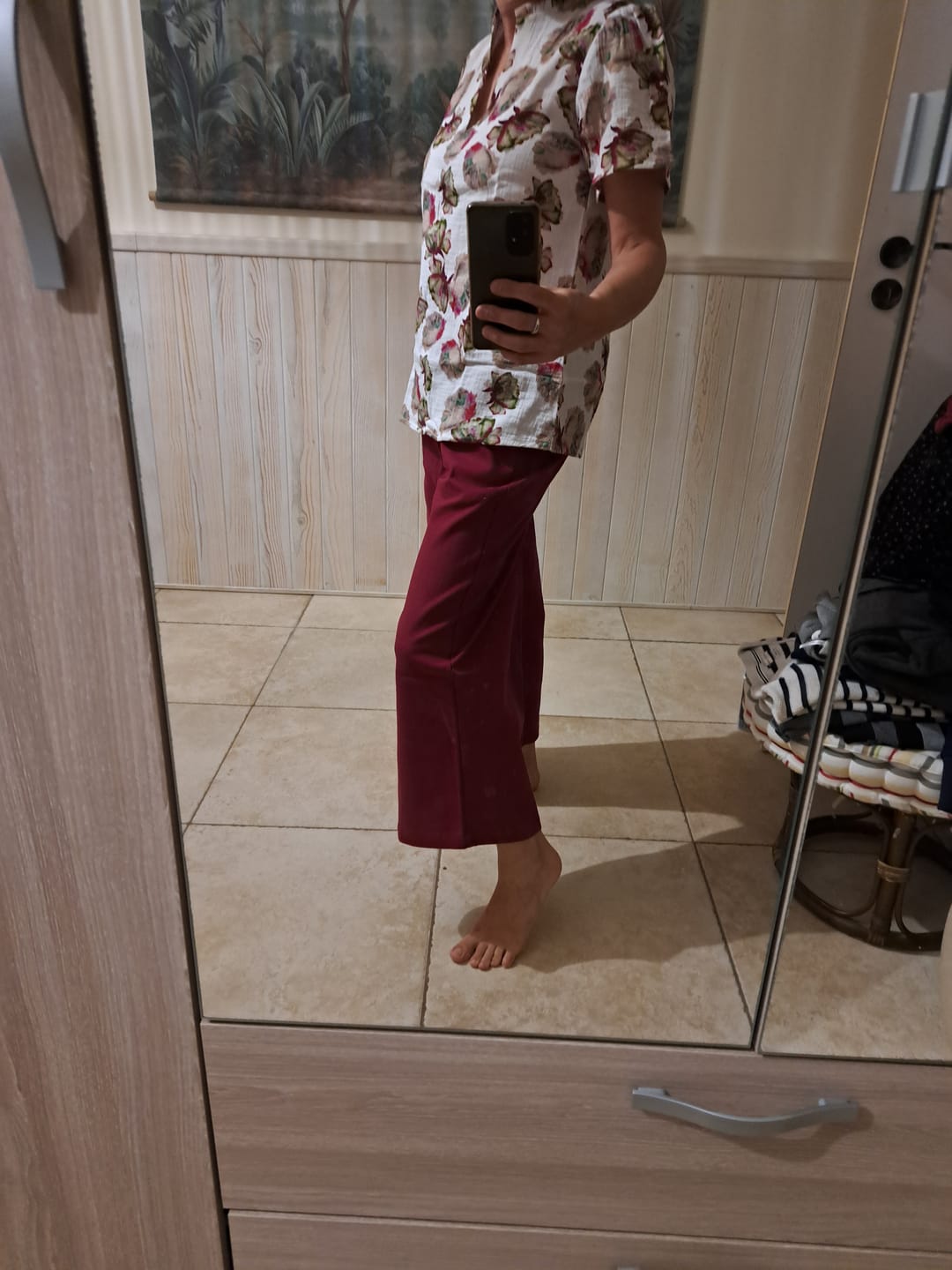 Customer photo review of Pantalon Alex - Toile coton/lin bleu indigo