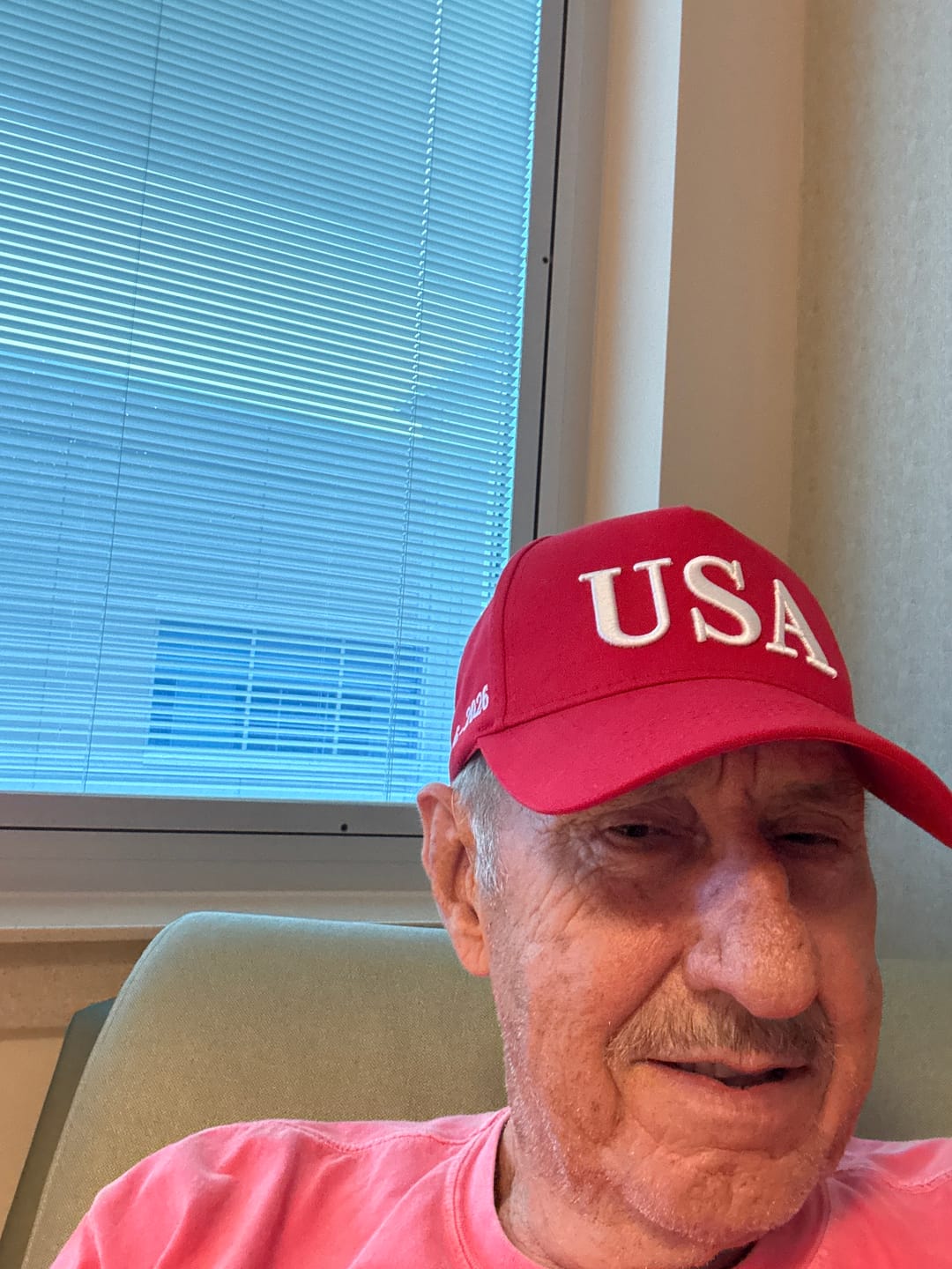 Customer photo review of RED USA 250th Anniversary Hat (1776–2026) — Red Embroidered Cap
