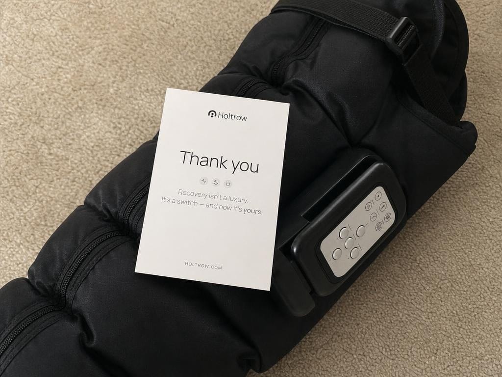 Customer photo review of Holtrow Flow 2 — Cordless Compression Boots