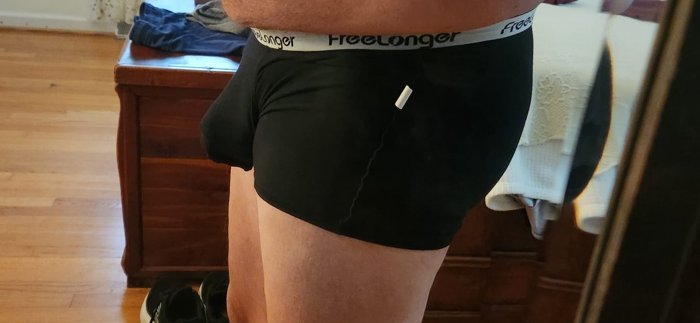 Customer photo review of FreeLonger Men's Comfy Separate Support Pouch Trunks
