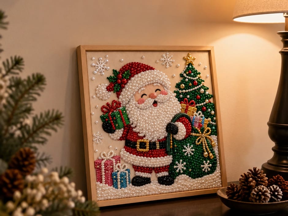 Customer photo review of Relaxing & Beginner-Friendly - DIY Christmas Pearl Diamond Painting Art Kit