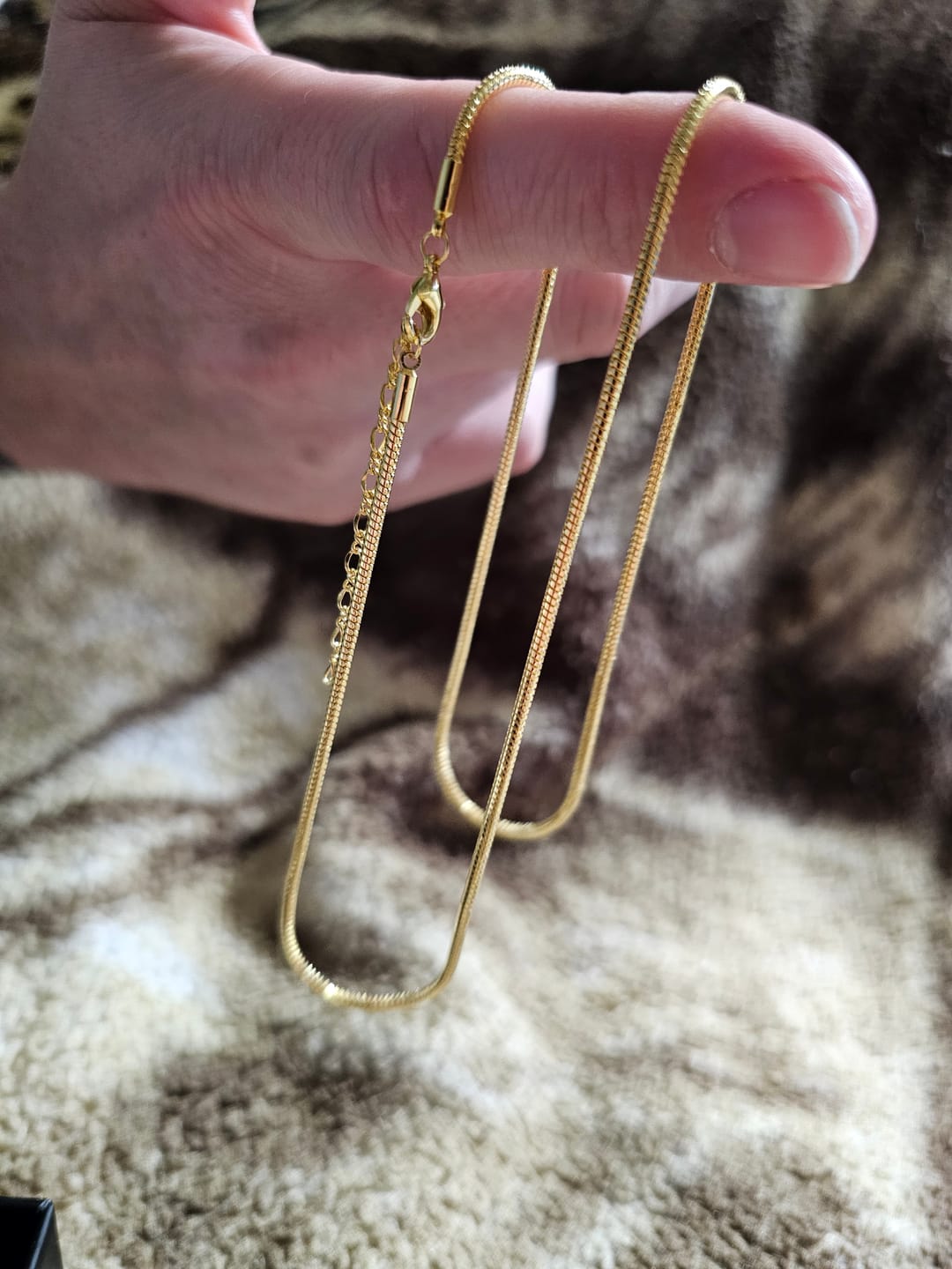 Customer photo review of Peyton 18k White Gold Plated Stacking Necklace Chain