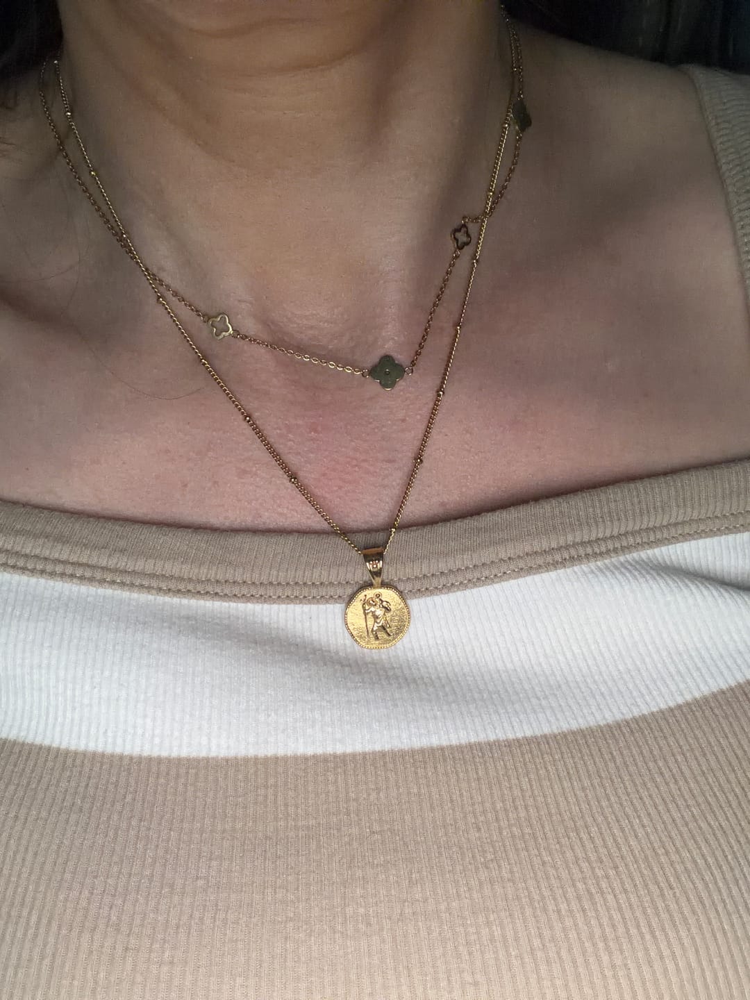 Customer photo review of St. Christopher Necklace - Stay Safe Wherever You Go