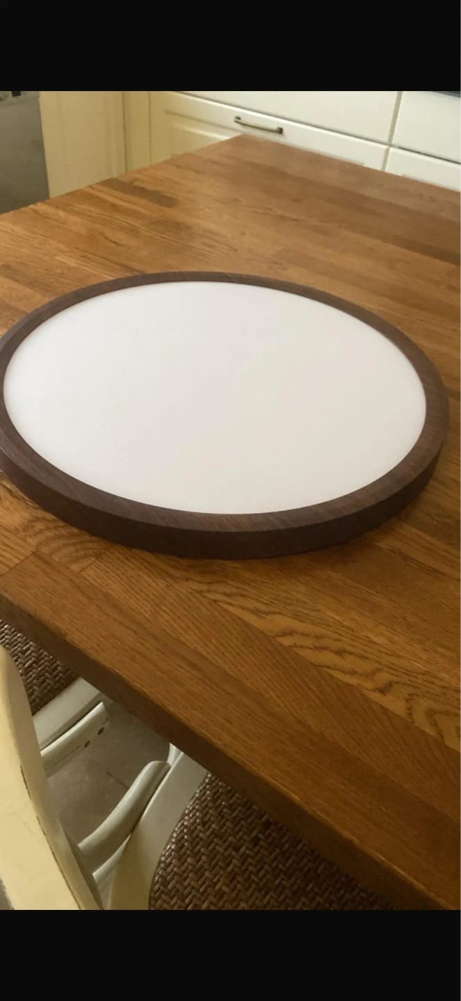 Customer photo review of Ceiling Light, Walnut Wood Grain, Ultra-Slim LED, 3000K Warm