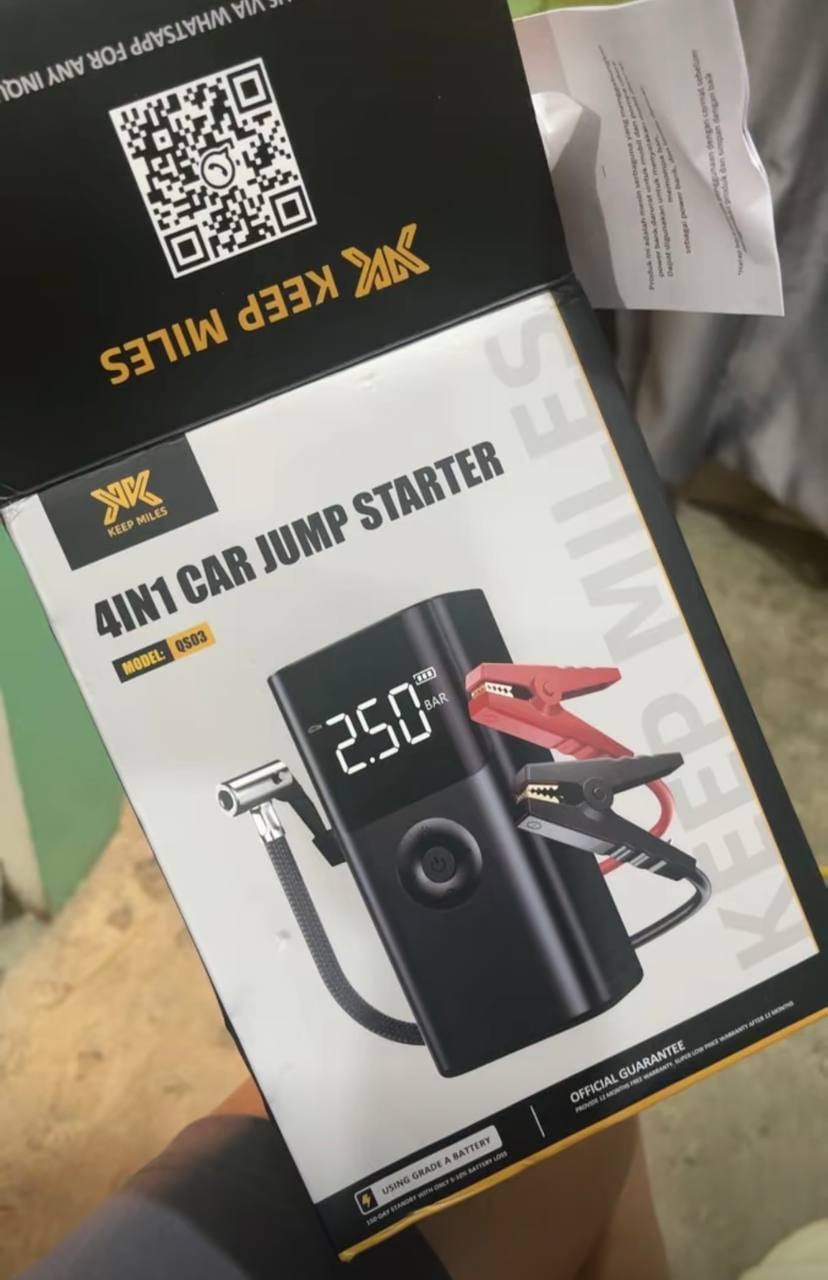 Customer photo review of 4-in-1 Car Emergency Lifesaver (Jump Starter + Tire Inflator + Powerbank + LED Light)