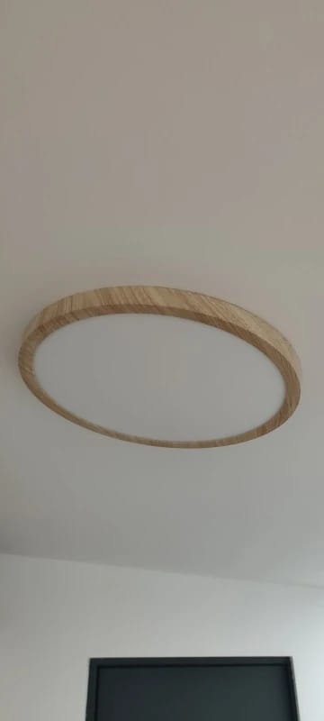 Customer photo review of Ceiling Light, Walnut Wood Grain, Ultra-Slim LED, 3000K Warm