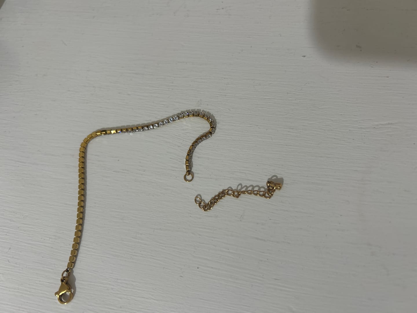 Customer photo review of Cordelia Gold Tennis Bracelet