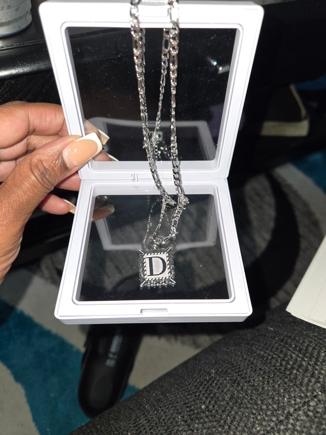 Customer photo review of Birth Flower Name Necklace