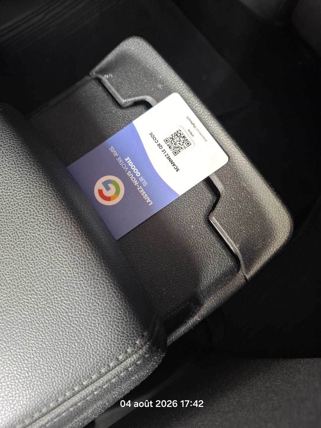 Customer photo review of Carte Avis Google
