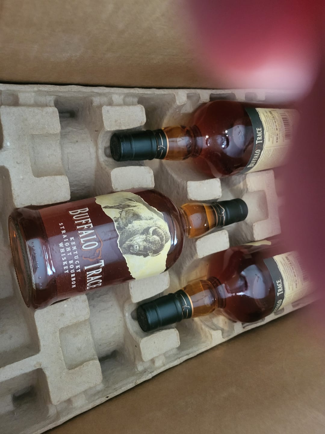 Customer photo review of Buffalo Trace Bourbon Whiskey 6 Pack