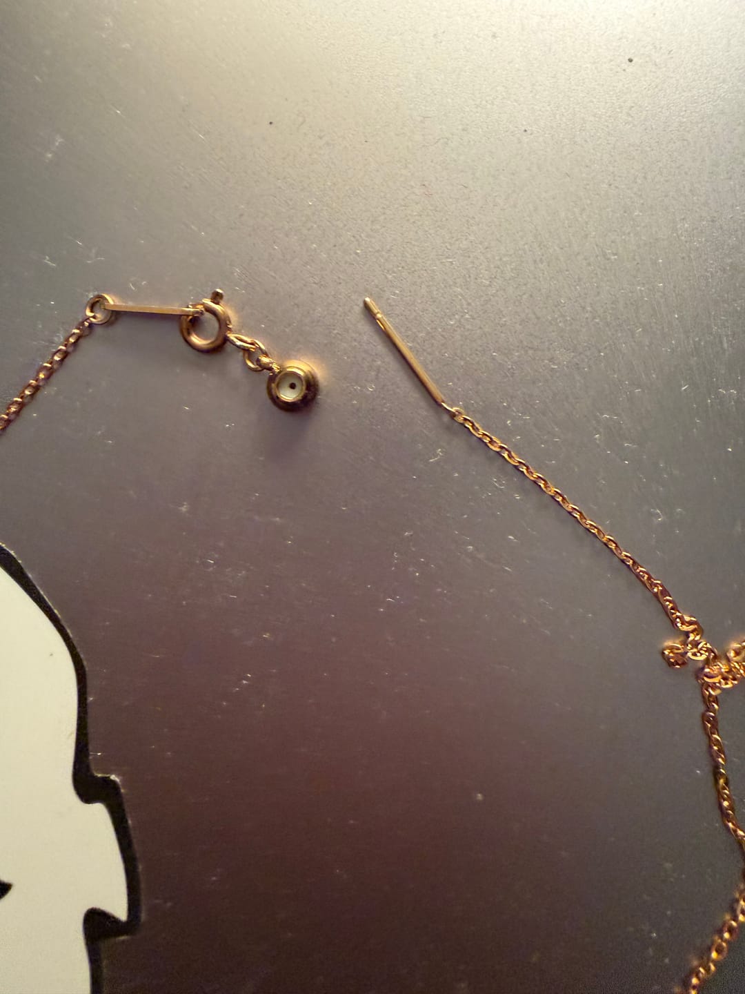 Customer photo review of Forever Love & Letter Gold Necklace