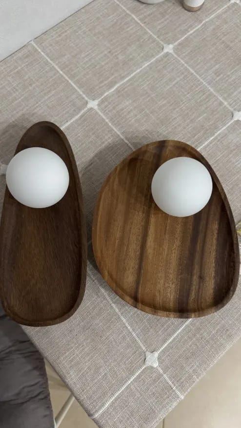 Customer photo review of Wall Lamp in Real Walnut Wood, Minimal Ambient Sconce
