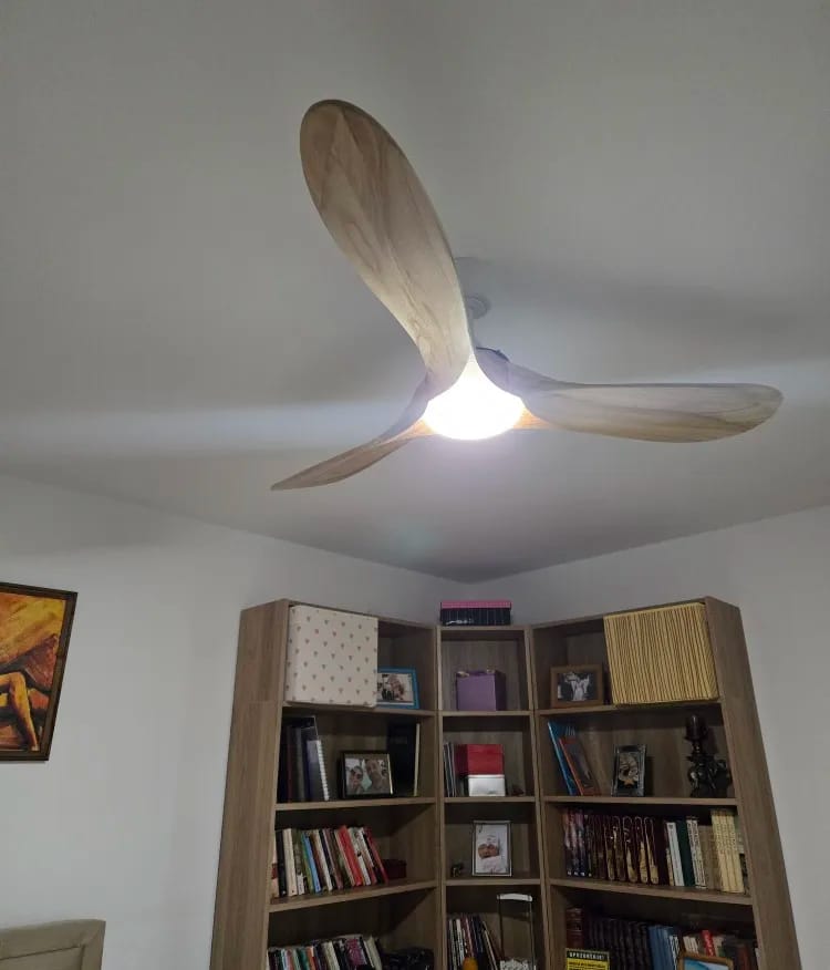 Customer photo review of Ceiling Fan With Light, Wood Grain ABS Blades, DC Copper Motor, Dimmable LED, Two Sizes